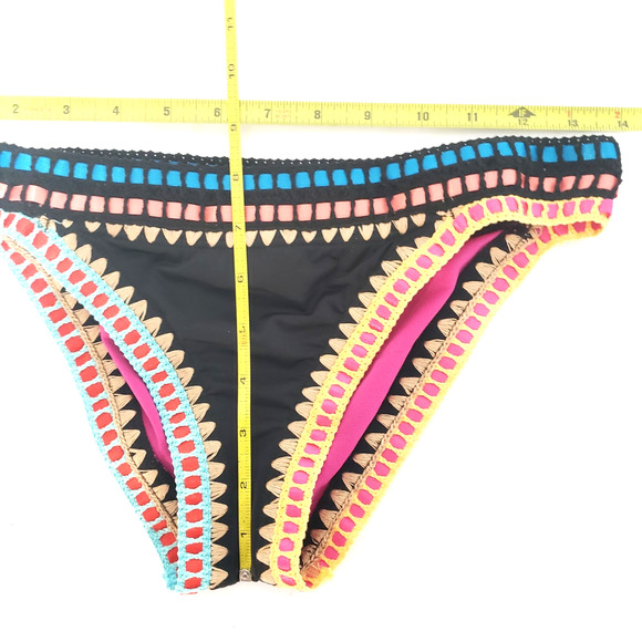 Bar III Women SIZE XS Be Weave It Cheeky Bikini Swim Bottoms Black Crochet Color - Picture 5 of 8